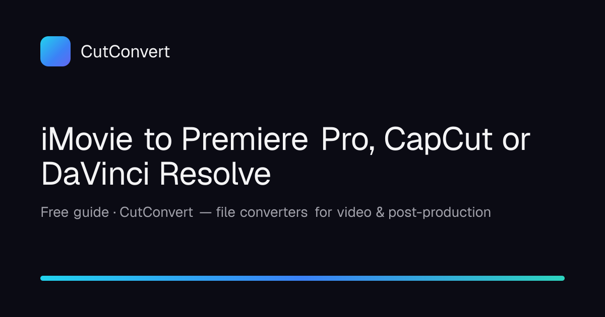 Move an iMovie Project to Premiere Pro, CapCut or Resolve | CutConvert